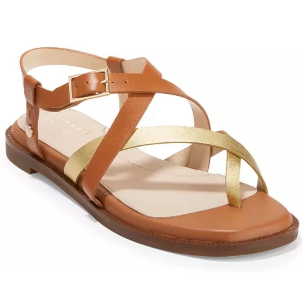 Cole Haan Sandals Size 5.5B Strappy Crisscross‎ Leather Cushioned